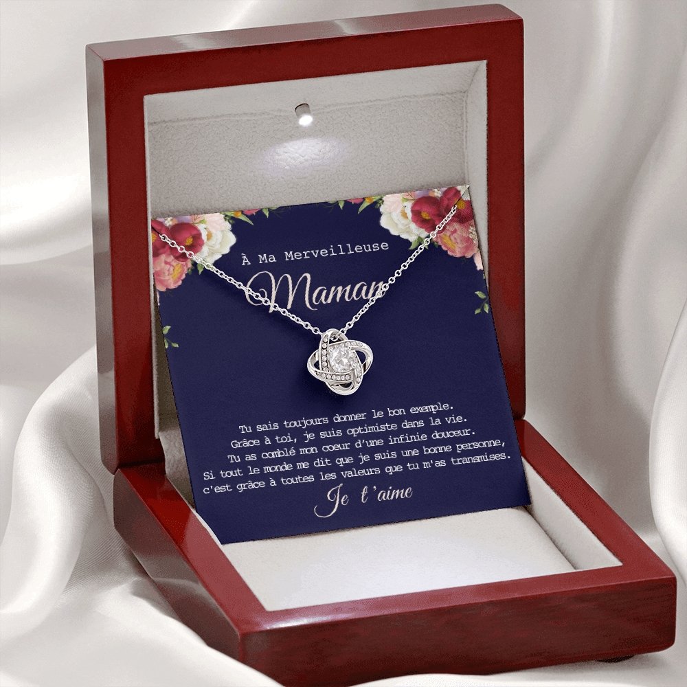 ONEMOM • Collier Déclaration Maman Noeud d'Amour - Lehnaa