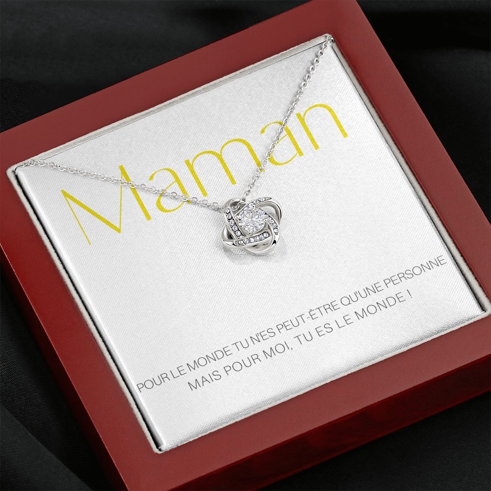 ONEMOM • Collier Déclaration Maman Noeud d'Amour - Lehnaa