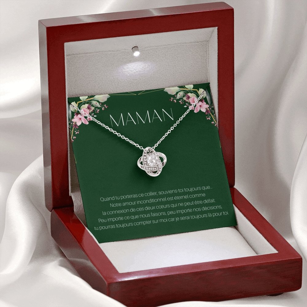 ONEMOM • Collier Déclaration Maman Noeud d'Amour - Lehnaa