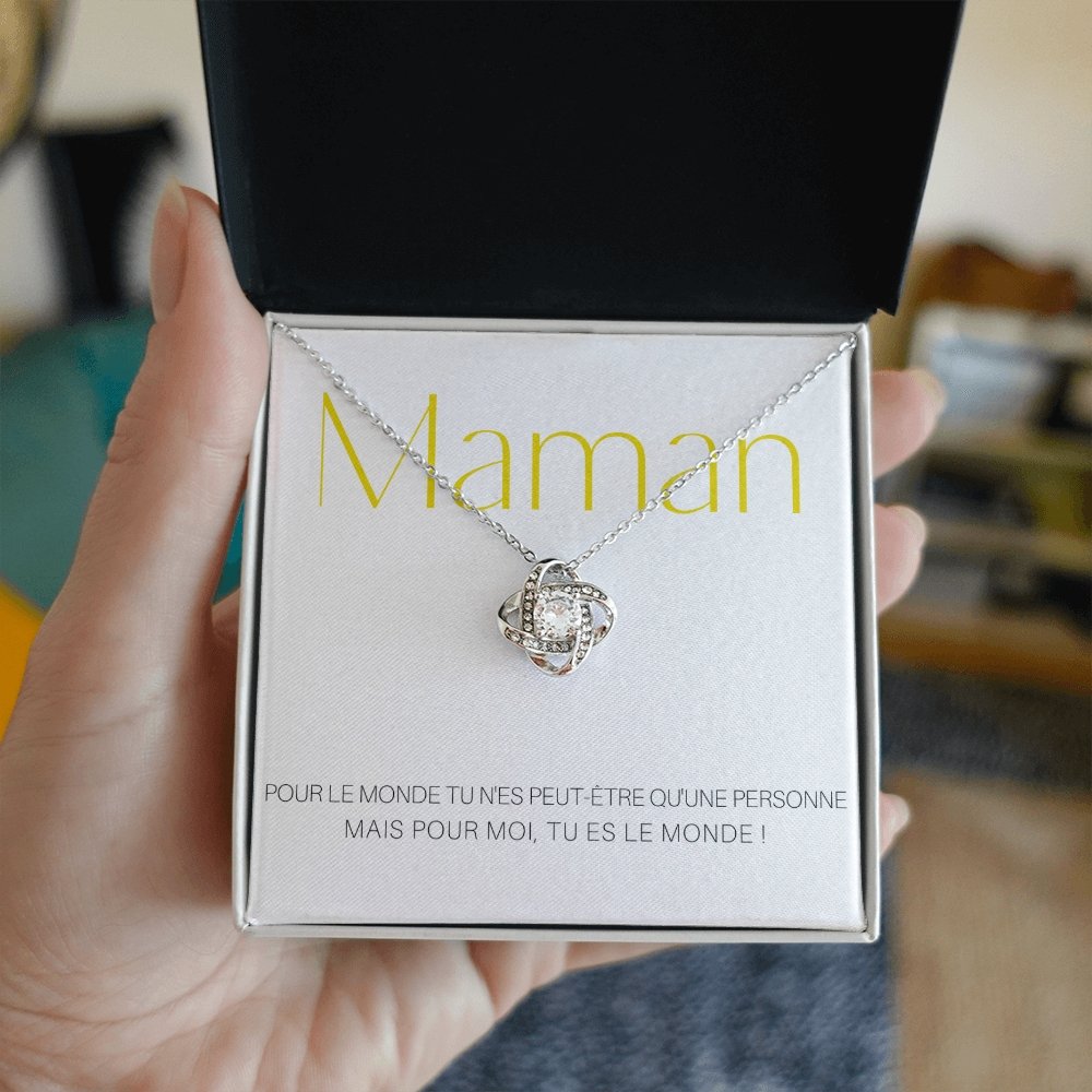 ONEMOM • Collier Déclaration Maman Noeud d'Amour - Lehnaa
