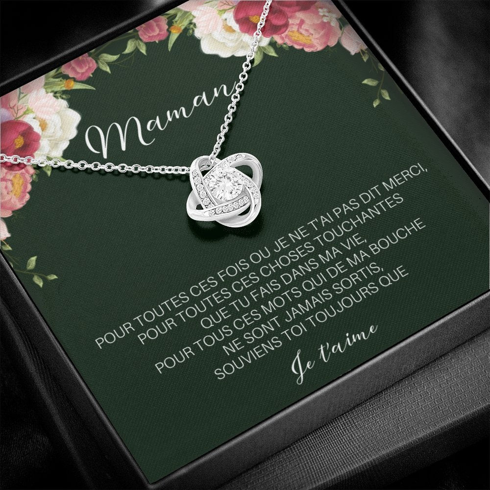 ONEMOM • Collier Déclaration Maman Noeud d'Amour - Lehnaa