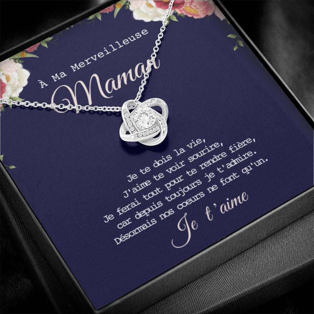 ONEMOM • Collier Déclaration Maman Noeud d'Amour - Lehnaa