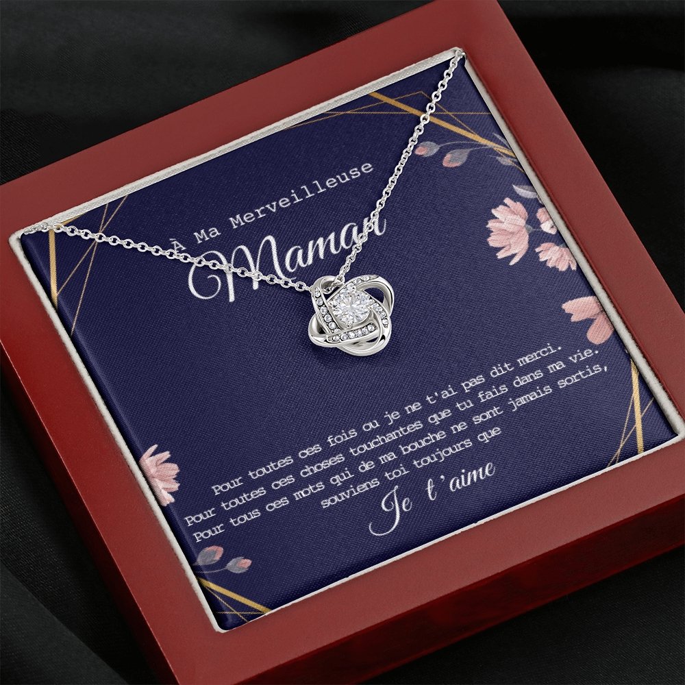 ONEMOM • Collier Déclaration Maman Noeud d'Amour - Lehnaa