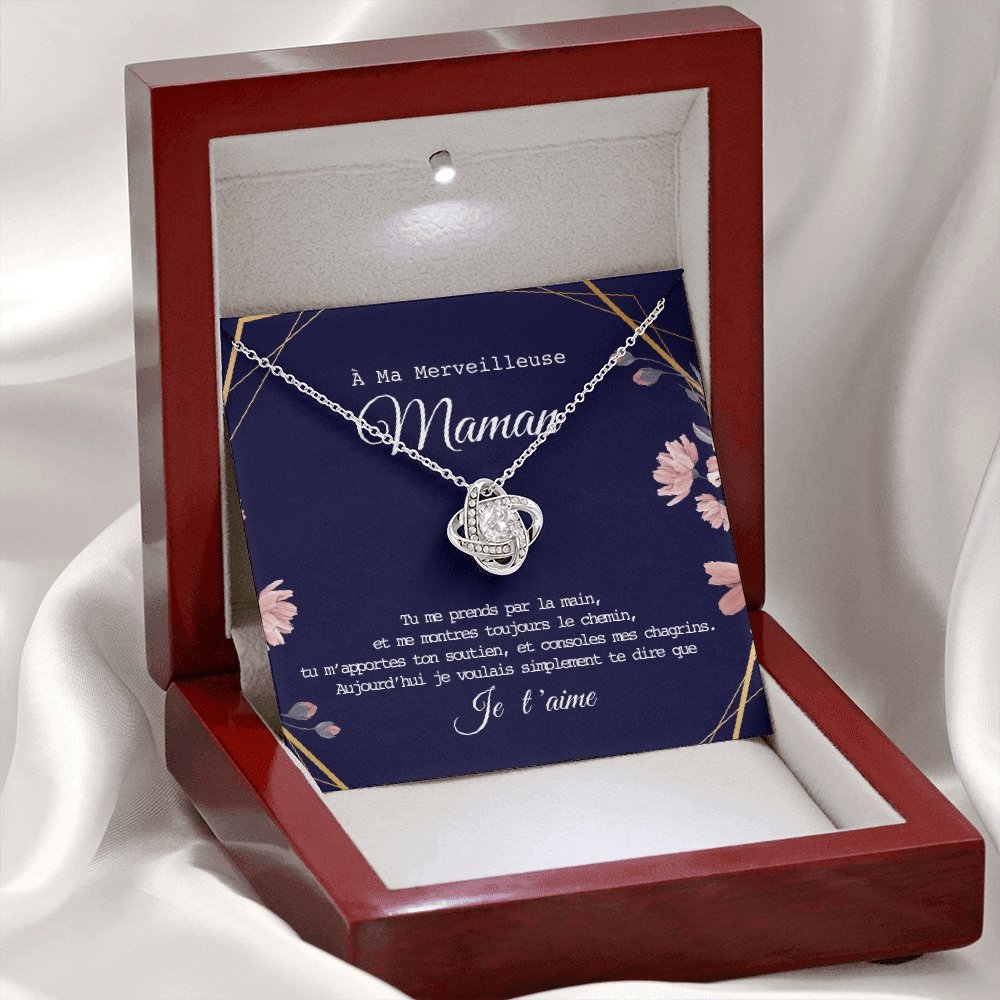 ONEMOM • Collier Déclaration Maman Noeud d'Amour - Lehnaa