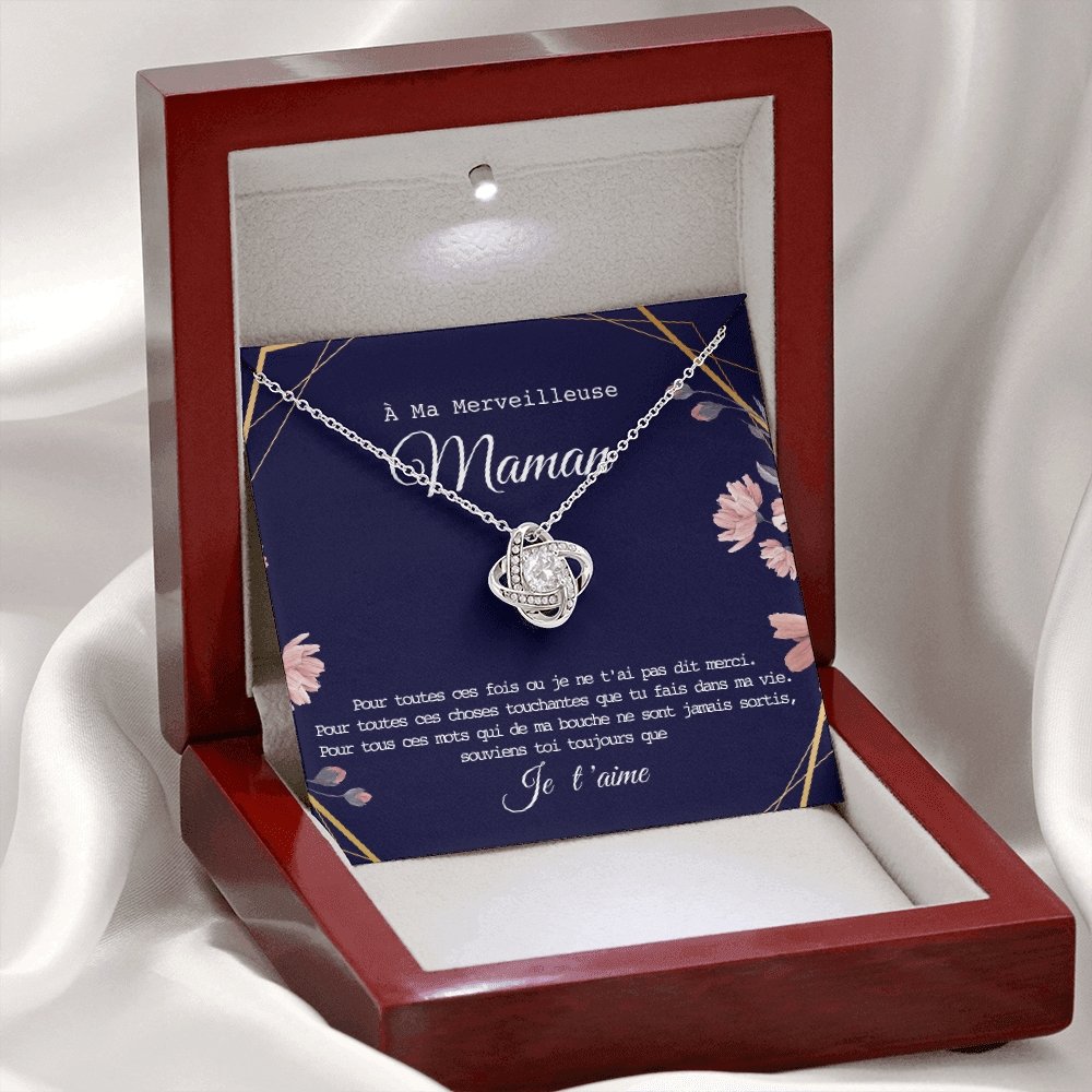 ONEMOM • Collier Déclaration Maman Noeud d'Amour - Lehnaa