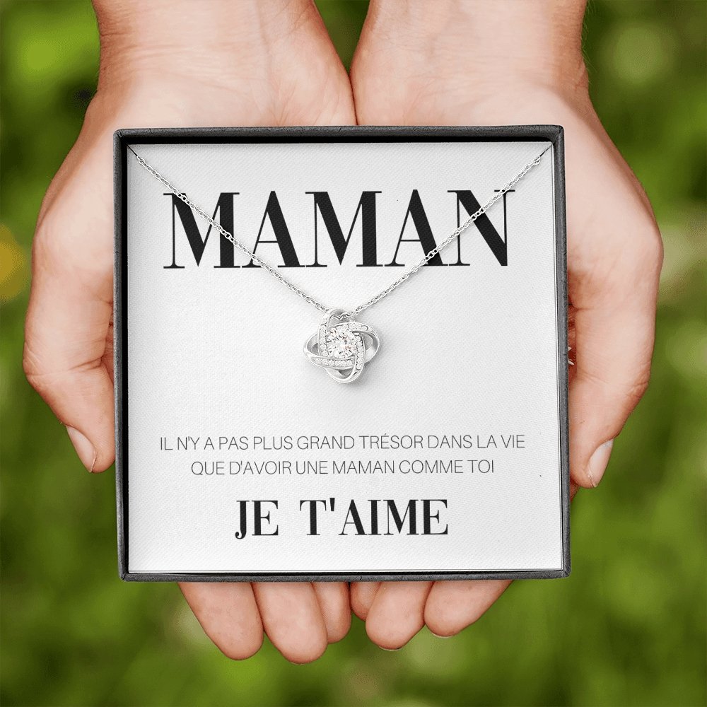 ONEMOM • Collier Déclaration Maman Noeud d'Amour - Lehnaa