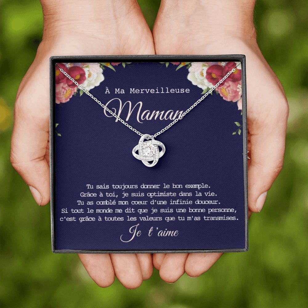 ONEMOM • Collier Déclaration Maman Noeud d'Amour - Lehnaa