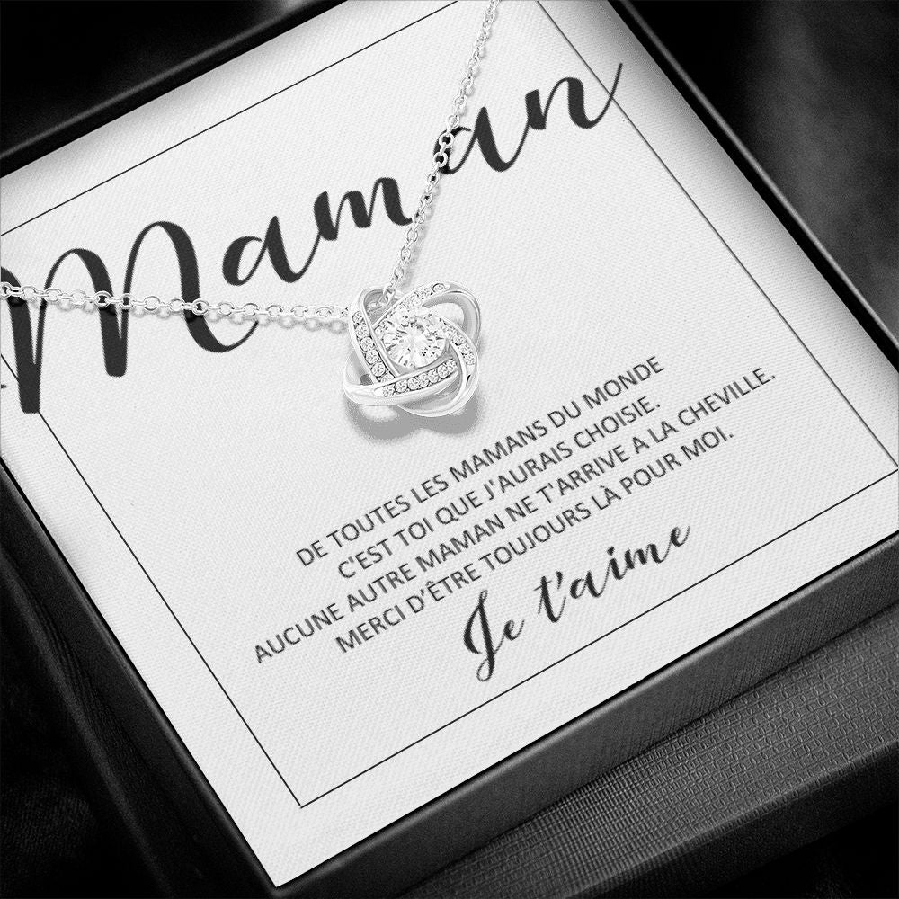 ONEMOM • Collier Déclaration Maman Noeud d'Amour - Lehnaa