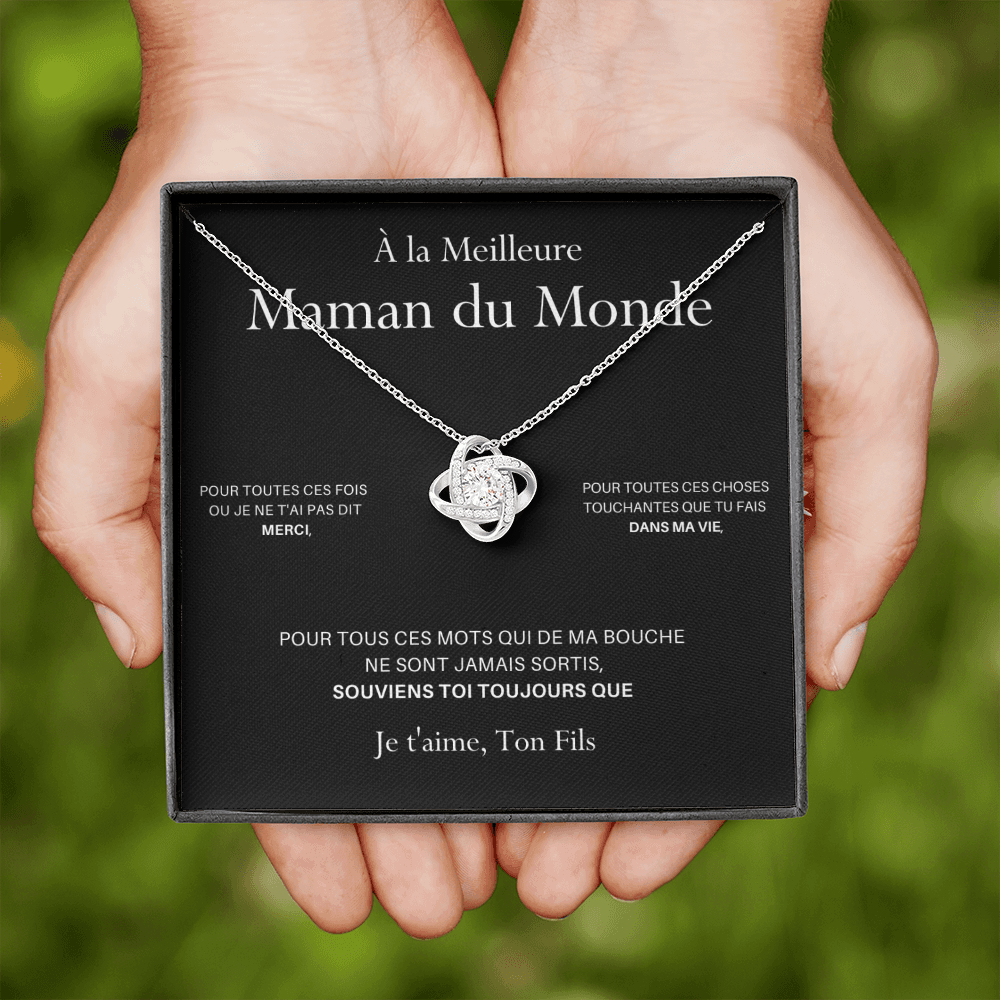 ONEMOM • Collier Déclaration Maman Noeud d'Amour Version Homme - Lehnaa