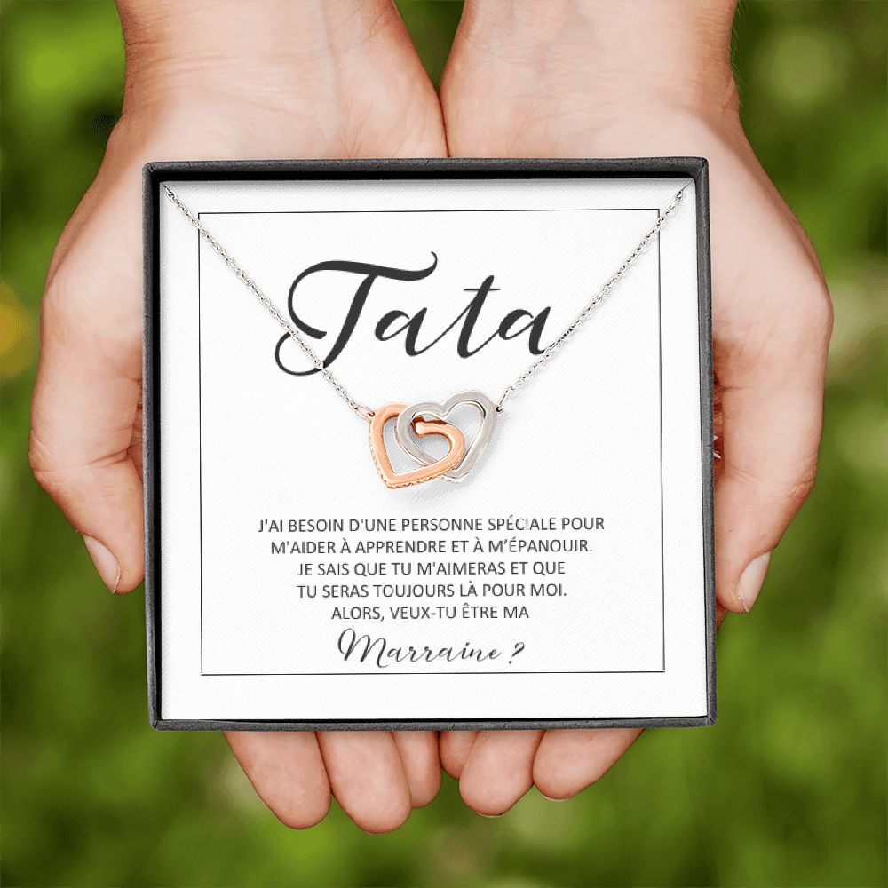 TATAMOUR • Collier pour ma tata Double Cœur - Lehnaa